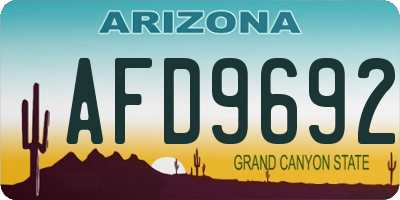 AZ license plate AFD9692