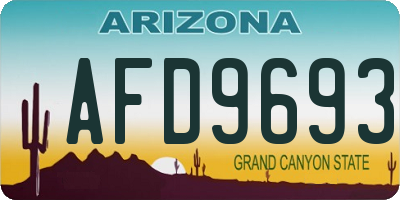 AZ license plate AFD9693