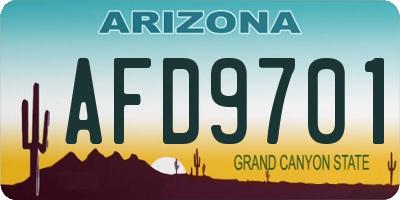 AZ license plate AFD9701