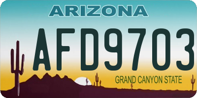AZ license plate AFD9703