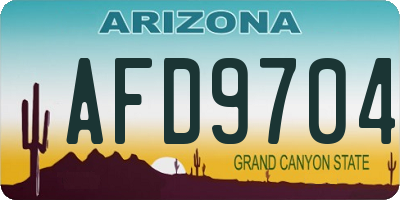 AZ license plate AFD9704