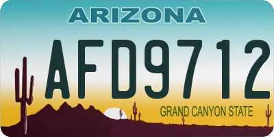 AZ license plate AFD9712