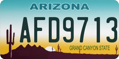 AZ license plate AFD9713