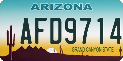 AZ license plate AFD9714