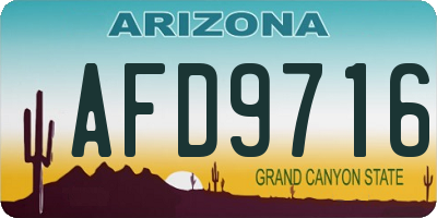 AZ license plate AFD9716
