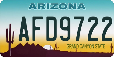 AZ license plate AFD9722
