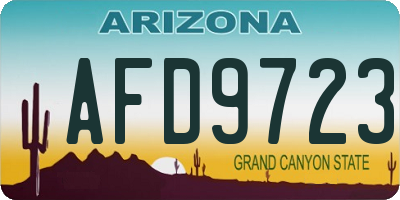 AZ license plate AFD9723