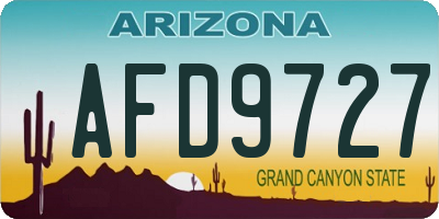 AZ license plate AFD9727