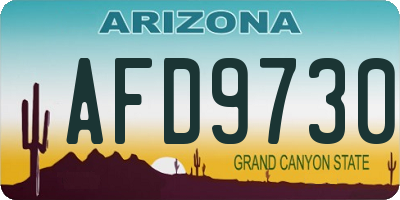 AZ license plate AFD9730