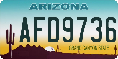 AZ license plate AFD9736