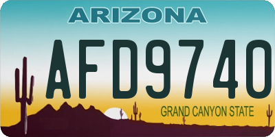 AZ license plate AFD9740