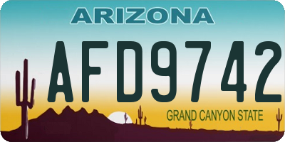 AZ license plate AFD9742