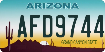 AZ license plate AFD9744