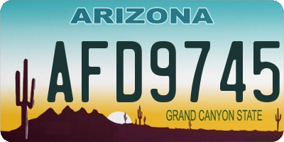 AZ license plate AFD9745