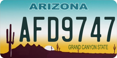 AZ license plate AFD9747