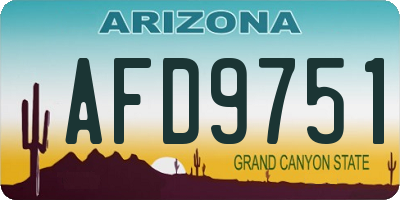 AZ license plate AFD9751