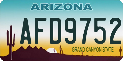 AZ license plate AFD9752
