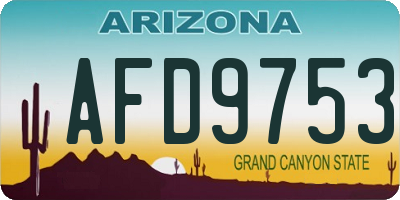 AZ license plate AFD9753