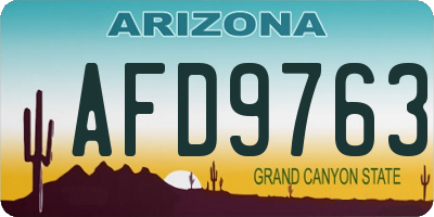 AZ license plate AFD9763