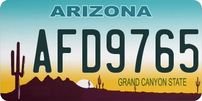 AZ license plate AFD9765