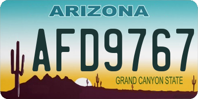 AZ license plate AFD9767