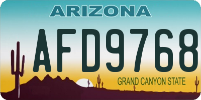 AZ license plate AFD9768