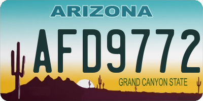 AZ license plate AFD9772