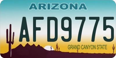 AZ license plate AFD9775