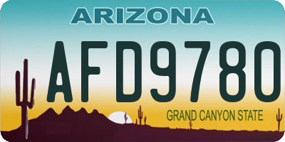 AZ license plate AFD9780