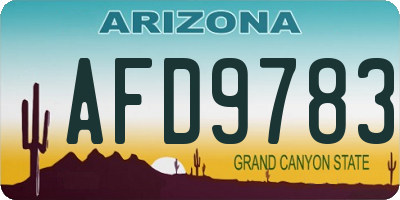 AZ license plate AFD9783