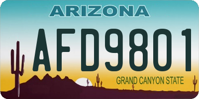 AZ license plate AFD9801