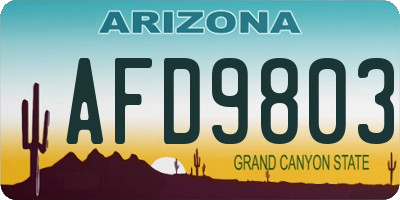 AZ license plate AFD9803