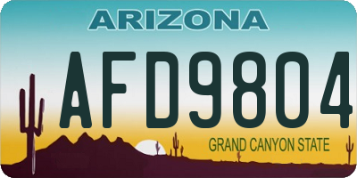 AZ license plate AFD9804