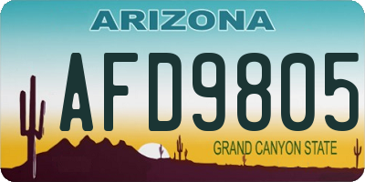 AZ license plate AFD9805