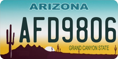 AZ license plate AFD9806