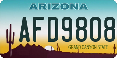 AZ license plate AFD9808