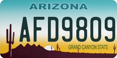 AZ license plate AFD9809