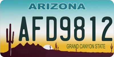 AZ license plate AFD9812