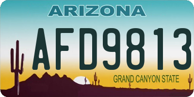 AZ license plate AFD9813