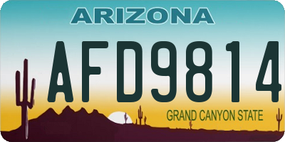 AZ license plate AFD9814