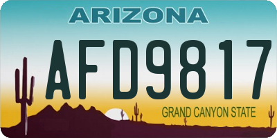 AZ license plate AFD9817