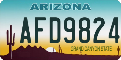 AZ license plate AFD9824