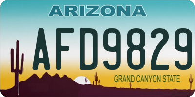 AZ license plate AFD9829