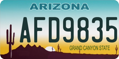 AZ license plate AFD9835