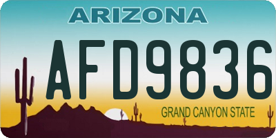 AZ license plate AFD9836