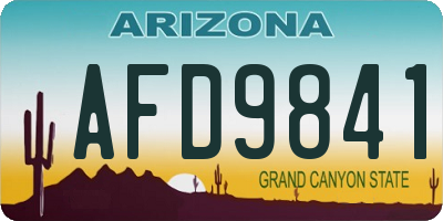 AZ license plate AFD9841