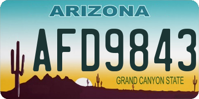 AZ license plate AFD9843