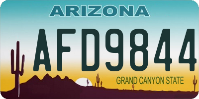 AZ license plate AFD9844