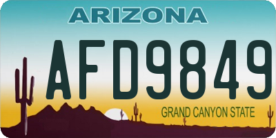 AZ license plate AFD9849
