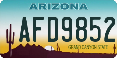 AZ license plate AFD9852